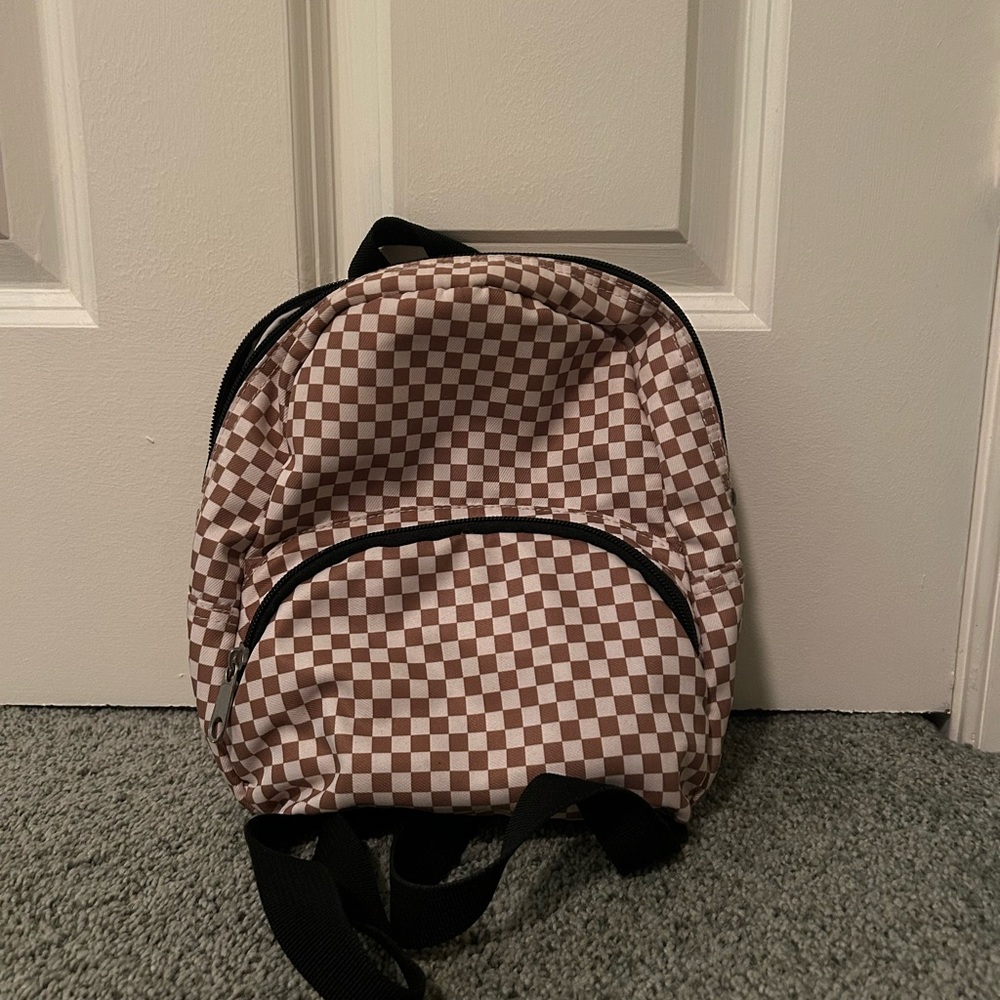 Cute Checkered Mini Backpack!!